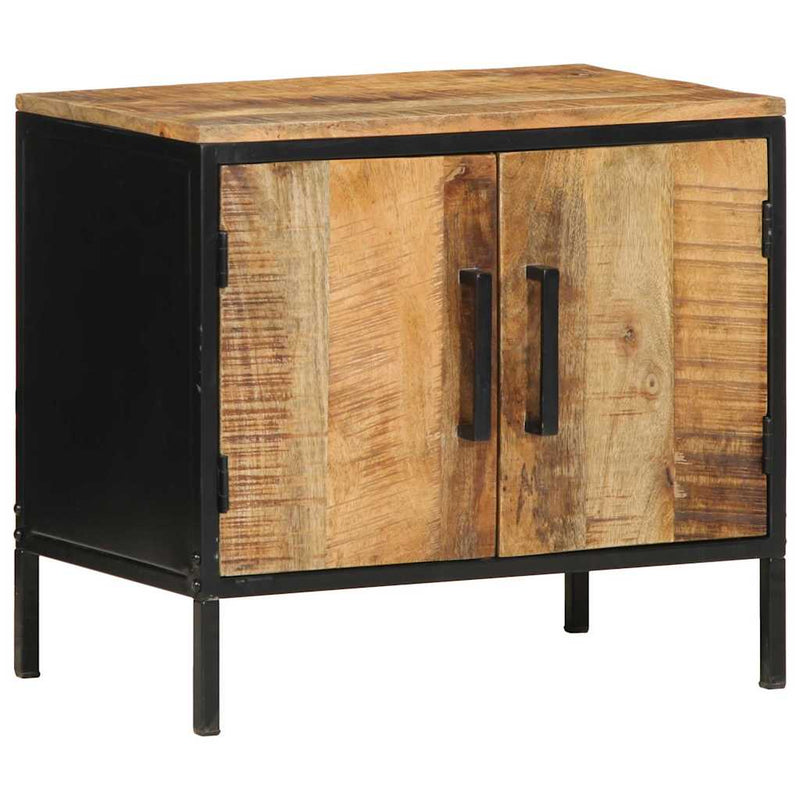 vidaXL Éjjeliszekrény Barna és fekete 50 x 30 x 45 cm tömör mangófa