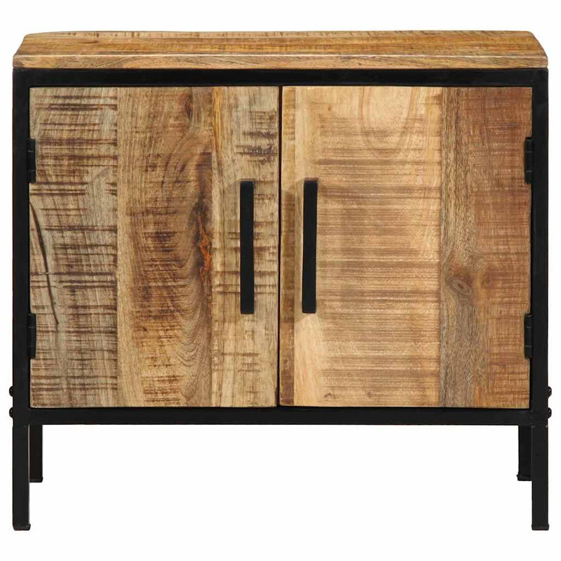 vidaXL Éjjeliszekrény Barna és fekete 50 x 30 x 45 cm tömör mangófa
