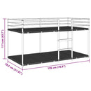 vidaXL fekete acél emeletes ágy matrac nélkül 75 x 190 cm