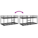 vidaXL fekete acél emeletes ágy matrac nélkül 80 x 200 cm