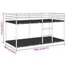 vidaXL fekete acél emeletes ágy matrac nélkül 80 x 200 cm