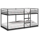 vidaXL fekete acél emeletes ágy matrac nélkül 90 x 200 cm