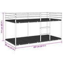 vidaXL fehér acél emeletes ágy matrac nélkül 90 x 200 cm