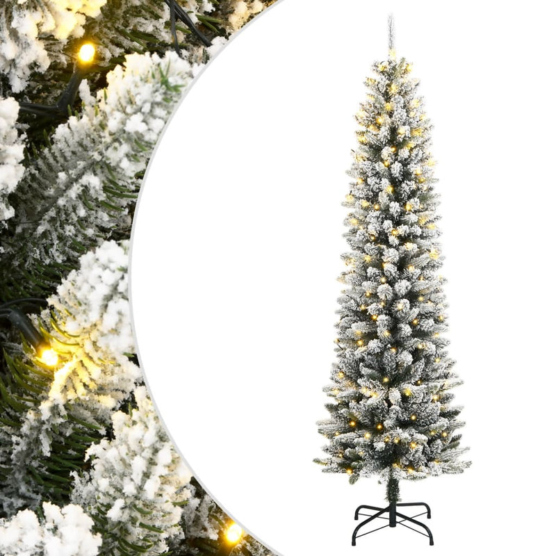 vidaXL műkarácsonyfa 150 LED-del és hóval 150 cm