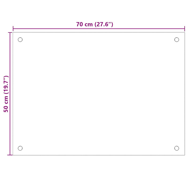 vidaXL 2 db fehér edzett üveg konyhai falburkoló 70 x 50 cm