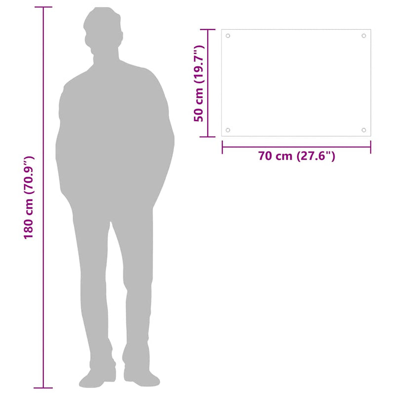 vidaXL 2 db fehér edzett üveg konyhai falburkoló 70 x 50 cm
