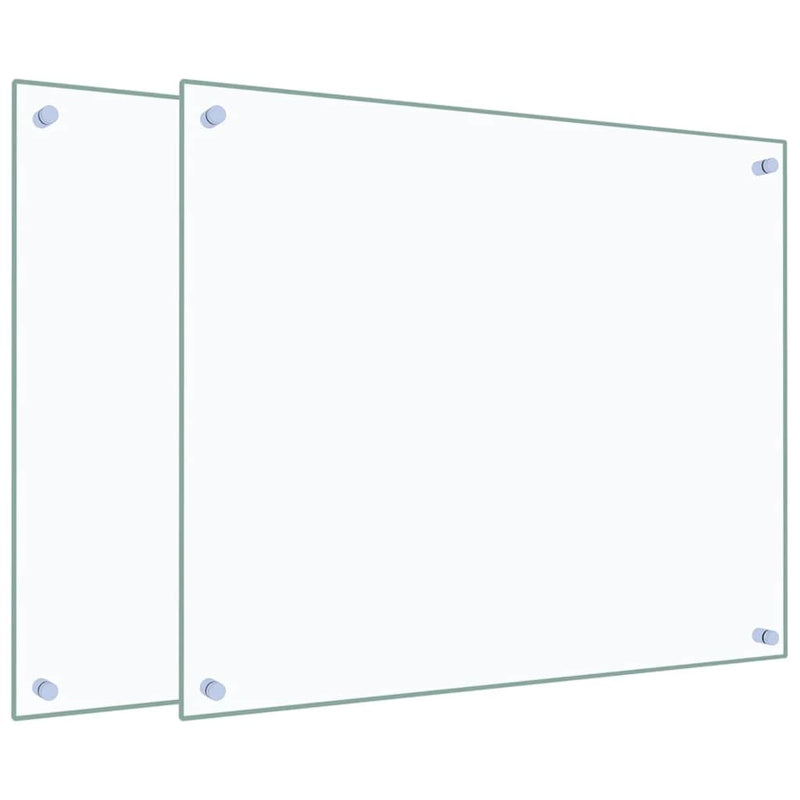 vidaXL 2 db átlátszó edzett üveg konyhai fröccsenésgátló 70 x 60 cm