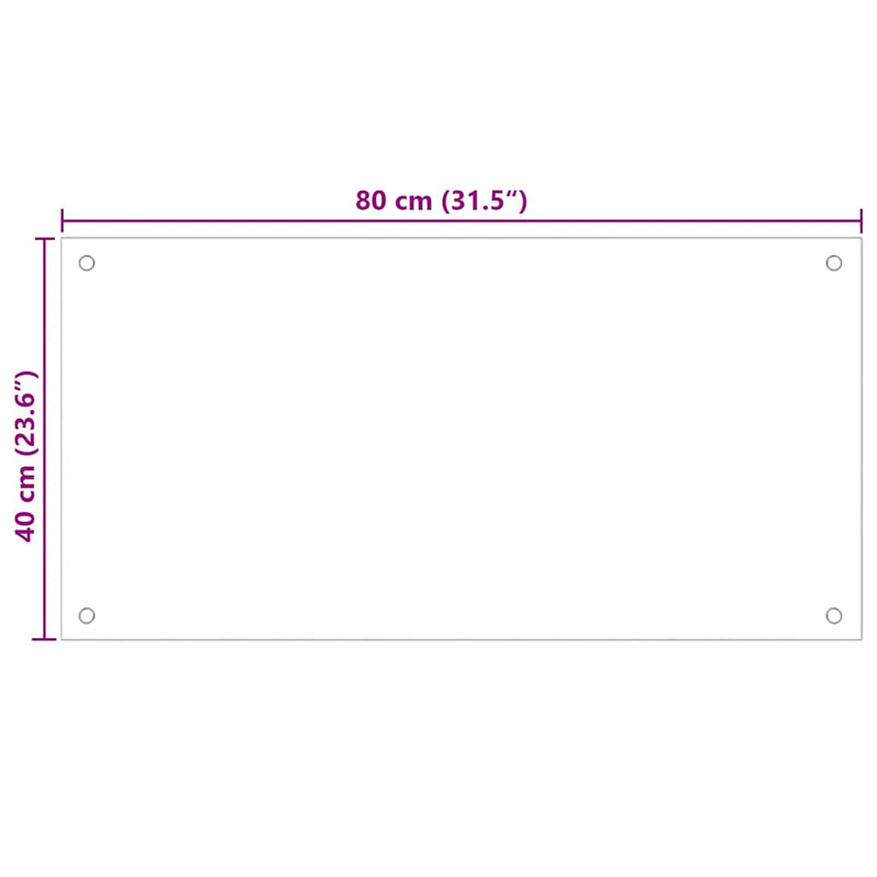 vidaXL 2 db átlátszó edzett üveg konyhai fröccsenésgátló 80 x 40 cm