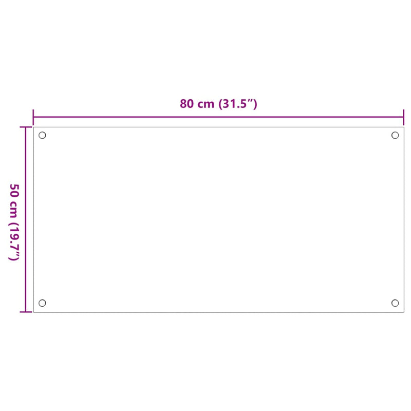 vidaXL 2 db átlátszó edzett üveg konyhai fröccsenésgátló 80 x 50 cm