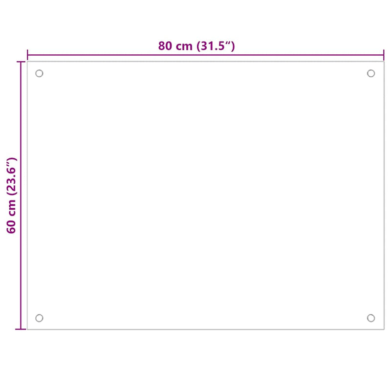 vidaXL 2 db átlátszó edzett üveg konyhai fröccsenésgátló 80 x 60 cm