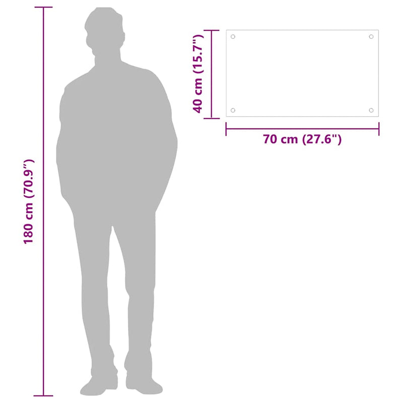 vidaXL 2 db fekete edzett üveg konyhai falburkoló 70 x 40 cm
