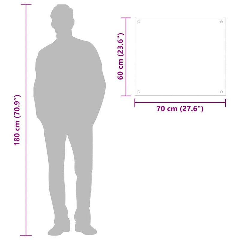 vidaXL 2 db fekete edzett üveg konyhai falburkoló 70 x 60 cm