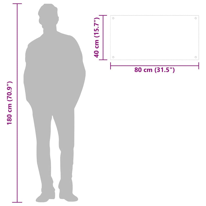 vidaXL 2 db fekete edzett üveg konyhai falburkoló 80 x 40 cm