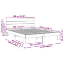 vidaXL ágykeret fejtámlával matrac nélkül 160x200 cm tömör fa tölgyfa