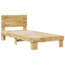 vidaXL ágykeret fejtámlával matrac nélkül 75x190 cm tömör fa tölgyfa