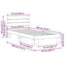 vidaXL ágykeret fejtámlával matrac nélkül 75x190 cm tömör fa tölgyfa