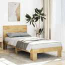 vidaXL ágykeret fejtámlával matrac nélkül 75x190 cm tömör fa tölgyfa