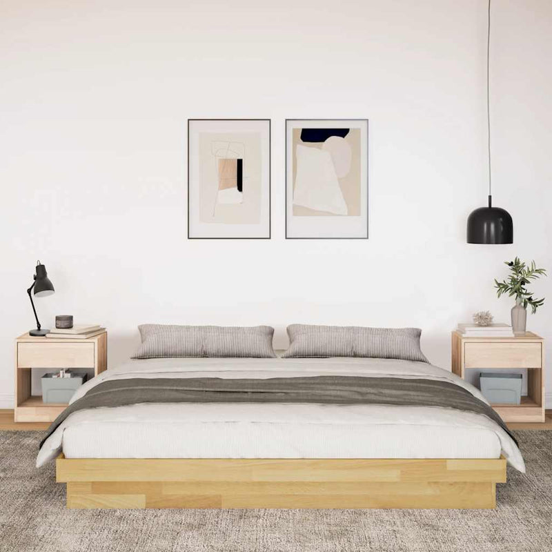 vidaXL ágykeret matrac nélkül 180x200 cm tömör fa tölgyfa