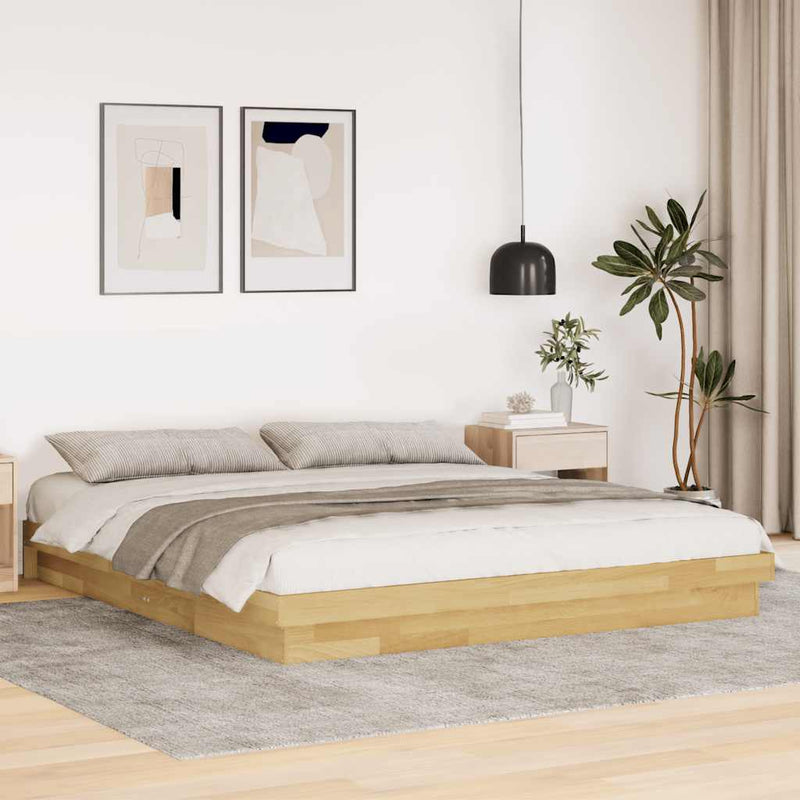 vidaXL ágykeret matrac nélkül 180x200 cm tömör fa tölgyfa