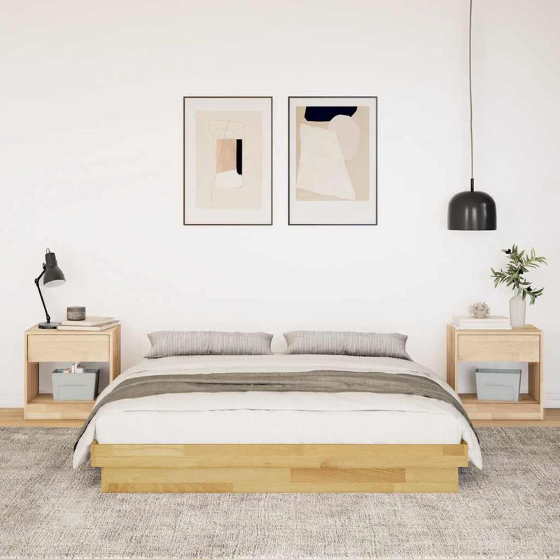 vidaXL ágykeret matrac nélkül 140x200 cm tömör fa tölgyfa