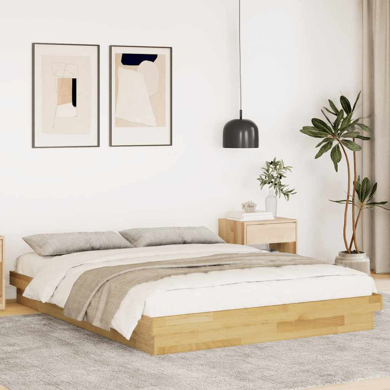 vidaXL ágykeret matrac nélkül 140x200 cm tömör fa tölgyfa