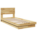 vidaXL ágykeret fejtámlával matrac nélkül 75x190 cm tömör fa tölgyfa