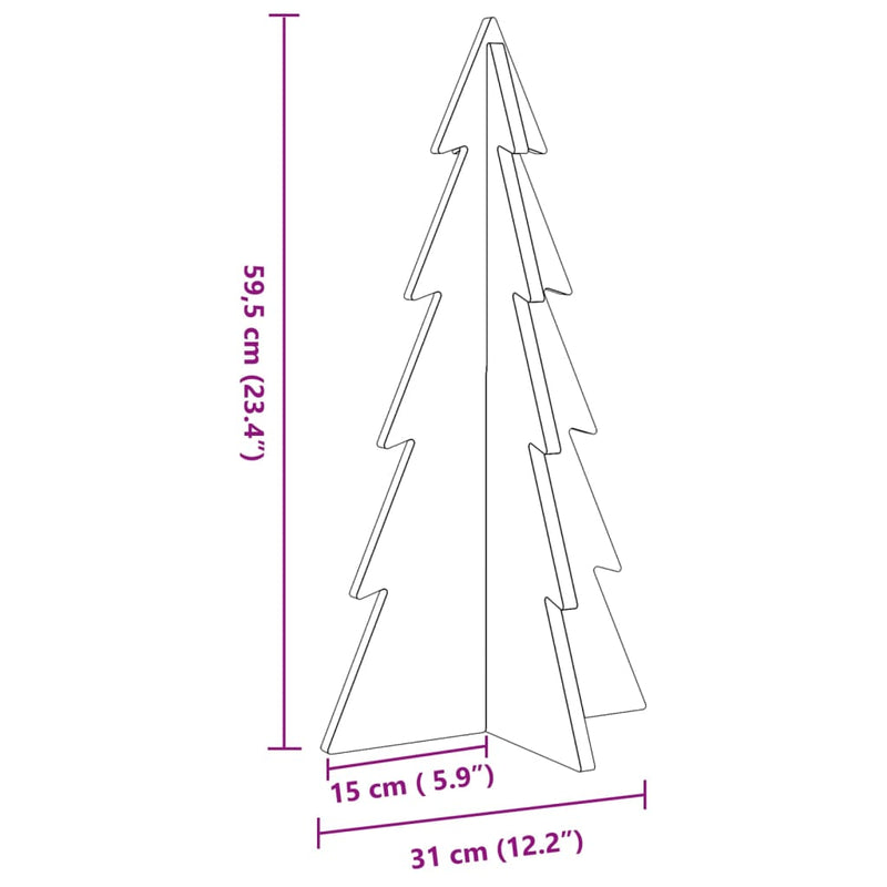 vidaXL tömör fenyő karácsonyfa dekorációnak 59,5 cm