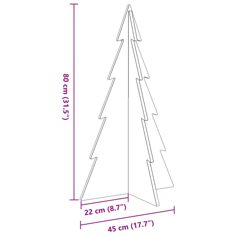 vidaXL tömör fenyőfa karácsonyfa-dekoráció 80 cm