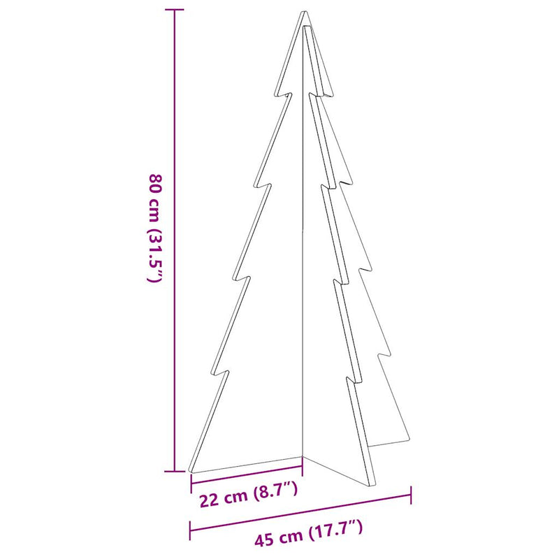 vidaXL viaszbarna tömör fenyőfa karácsonyfa-dekoráció 80 cm