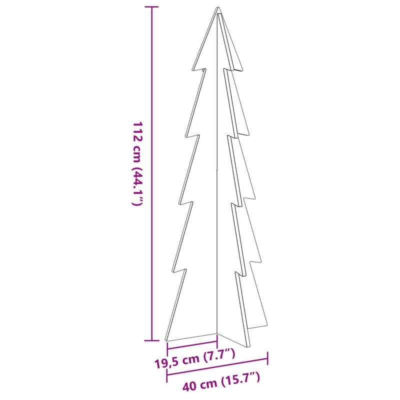 vidaXL tömör fenyőfa karácsonyfa-dekoráció 112 cm