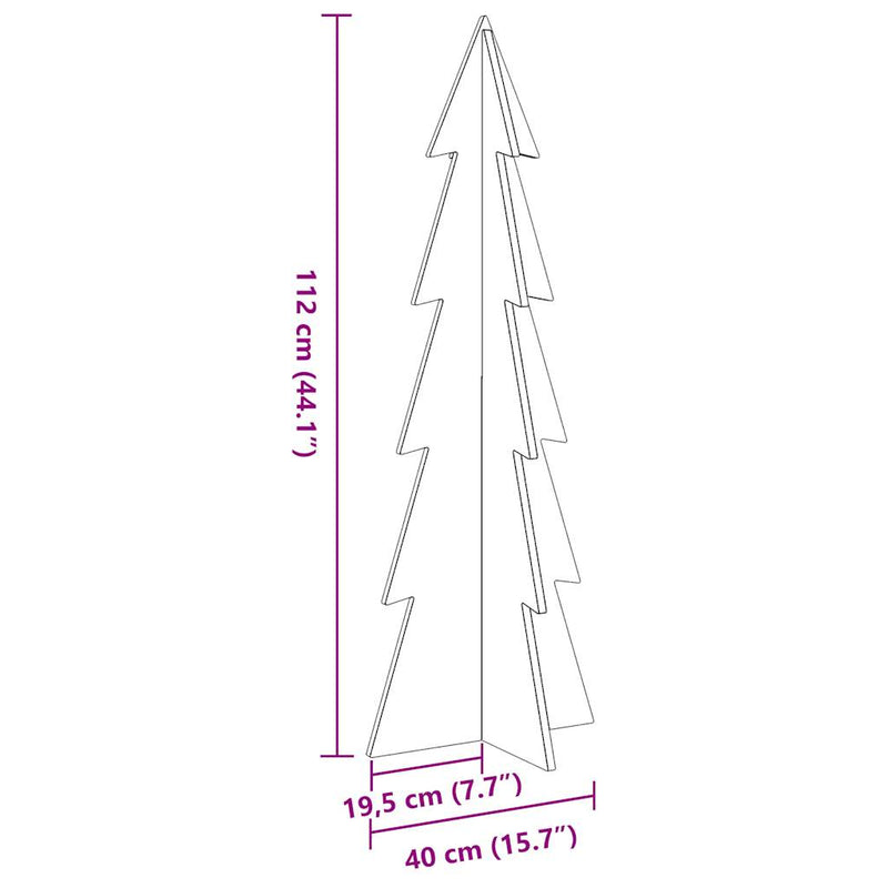 vidaXL fehér tömör fenyőfa karácsonyfa-dekoráció 112 cm