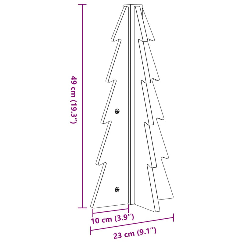 vidaXL tömör fenyőfa karácsonyfa-dekoráció 49 cm