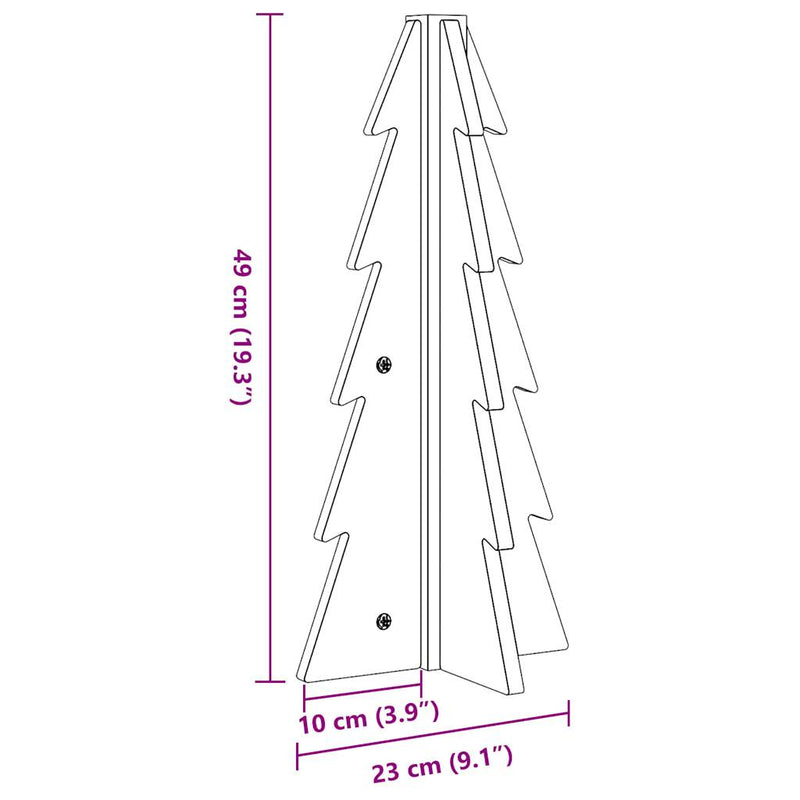 vidaXL viaszbarna tömör fenyőfa karácsonyfa-dekoráció 49 cm