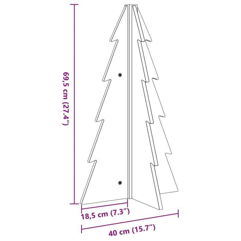 vidaXL tömör fenyőfa karácsonyfa-dekoráció 69,5 cm