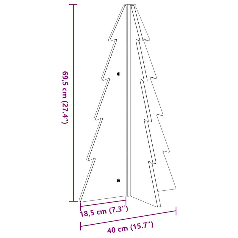 vidaXL fehér tömör fenyőfa karácsonyfa-dekoráció 69,5 cm