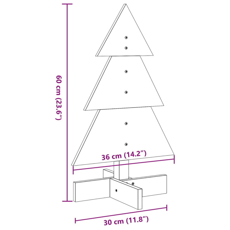 vidaXL tömör fenyő karácsonyfa dekorációnak 60 cm