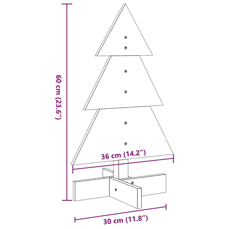 vidaXL fehér tömör fenyőfa karácsonyfa-dekoráció 60 cm