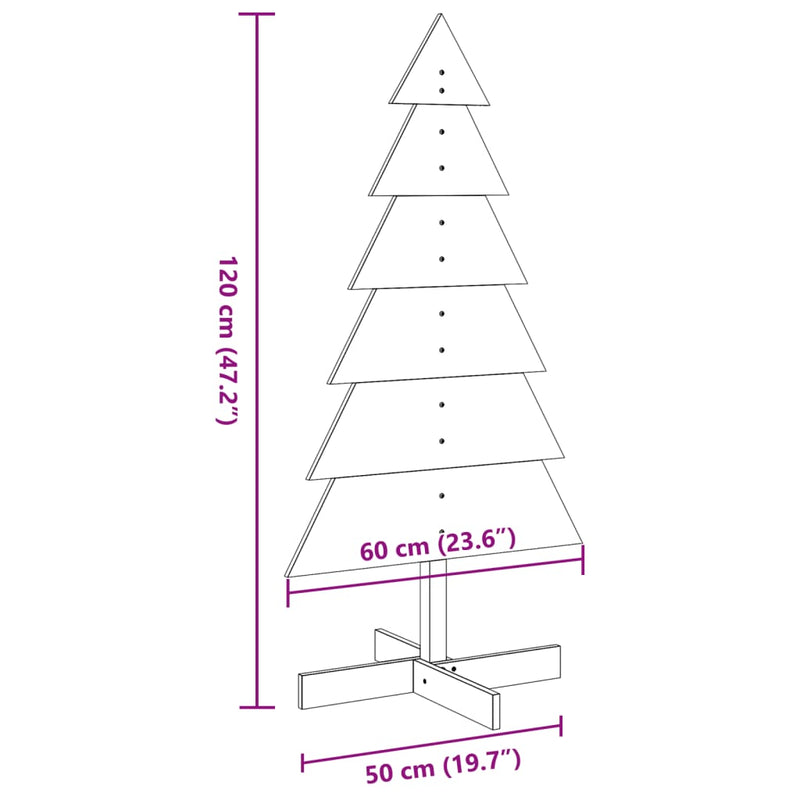 vidaXL tömör fenyő karácsonyfa dekorációnak 120 cm