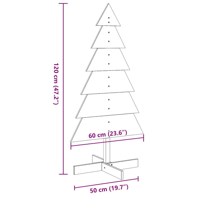 vidaXL viaszbarna tömör fenyőfa karácsonyfa-dekoráció 120 cm