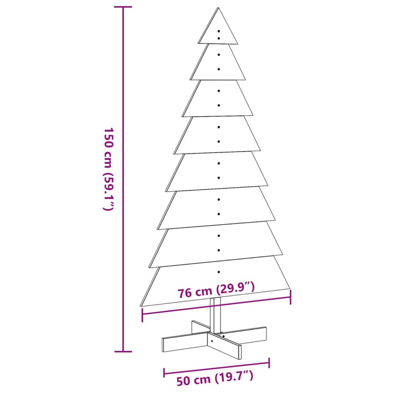 vidaXL tömör fenyő karácsonyfa dekorációnak 150 cm