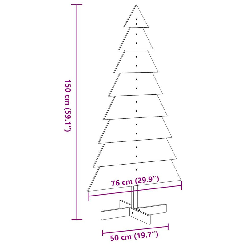 vidaXL fehér tömör fenyőfa karácsonyfa-dekoráció 150 cm