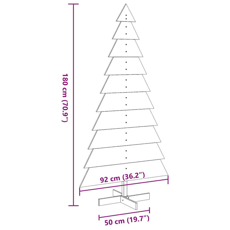 vidaXL fehér tömör fenyőfa karácsonyfa-dekoráció 180 cm