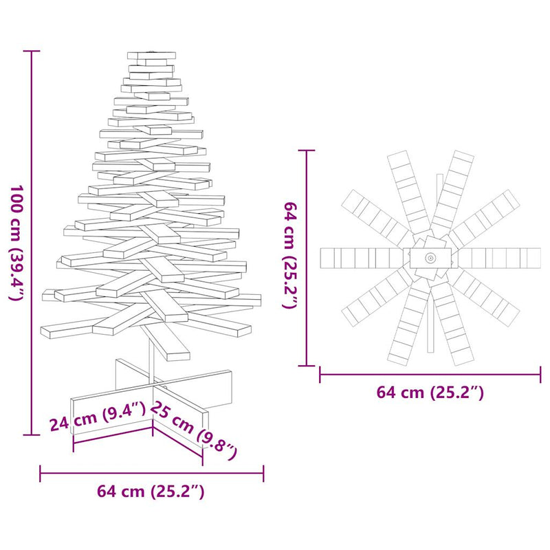 vidaXL fehér tömör fenyőfa karácsonyfa-dekoráció 100 cm