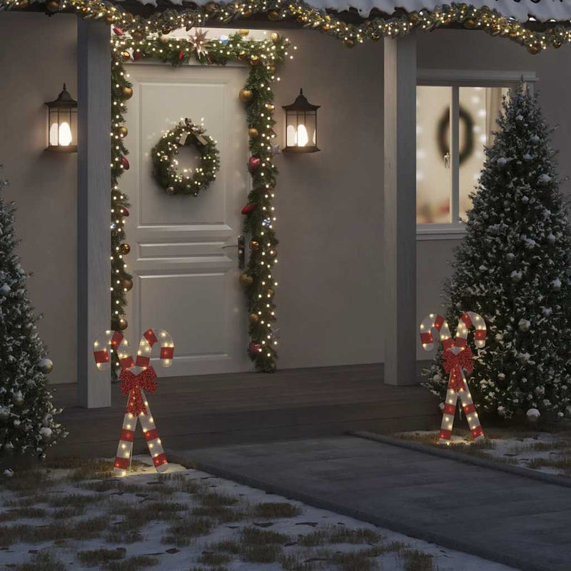 vidaXL meleg fehér karácsonyi dekoráció Candy Cane 50 LED