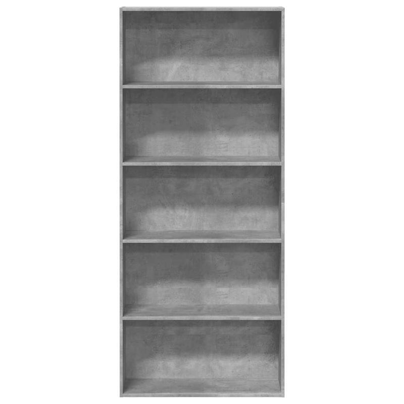 vidaXL betonszürke szerelt fa könyvszekrény 80 x 30 x 189 cm