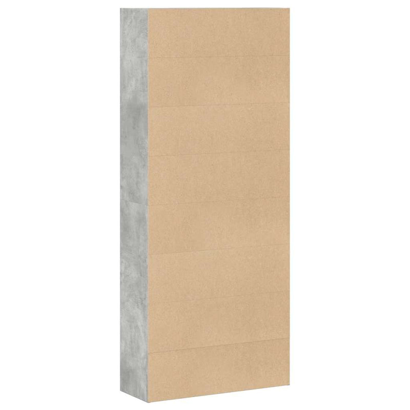 vidaXL betonszürke szerelt fa könyvszekrény 80 x 30 x 189 cm