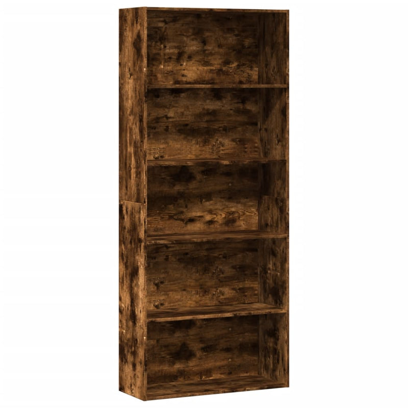 vidaXL füstös tölgy színű szerelt fa könyvszekrény 80 x 30 x 189 cm