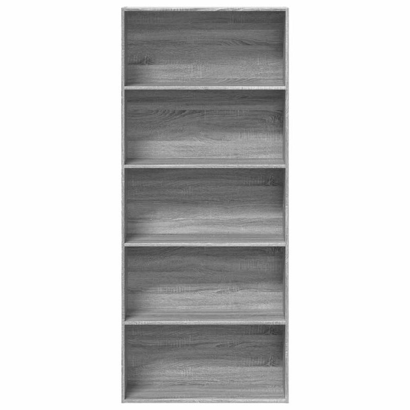 vidaXL szürke sonoma szerelt fa könyvszekrény 80 x 30 x 189 cm