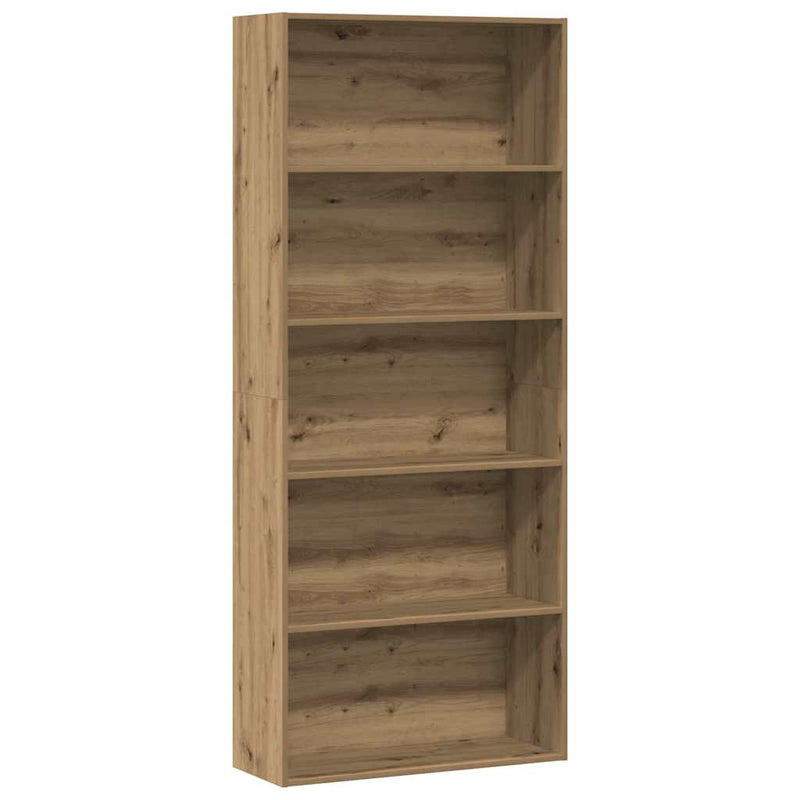 vidaXL kézműves tölgy színű szerelt fa könyvszekrény 80 x 30 x 189 cm
