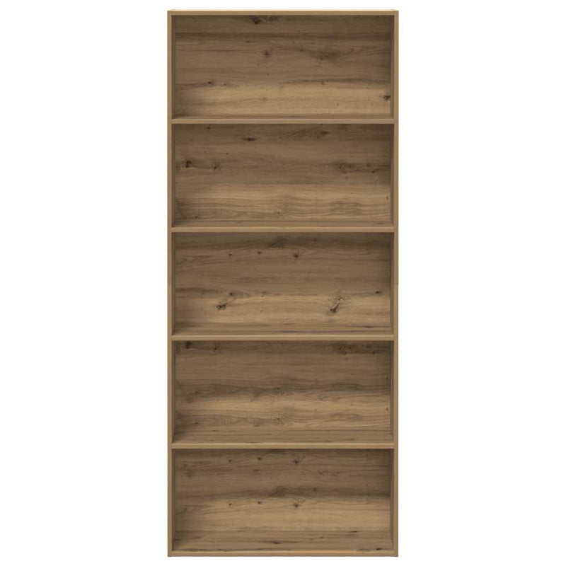 vidaXL kézműves tölgy színű szerelt fa könyvszekrény 80 x 30 x 189 cm
